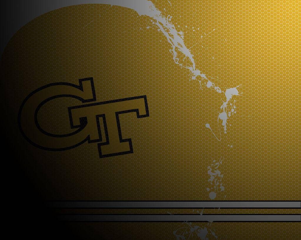 Georgia Tech Yellow Jackets football wallpaper with GT logo gold honeycomb and white paint splatter