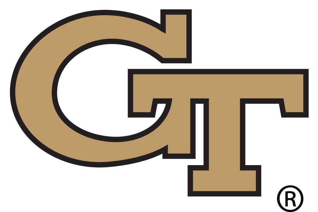 Georgia Tech Yellow Jackets wallpaper GT monogram in Tech Gold black outline on white background