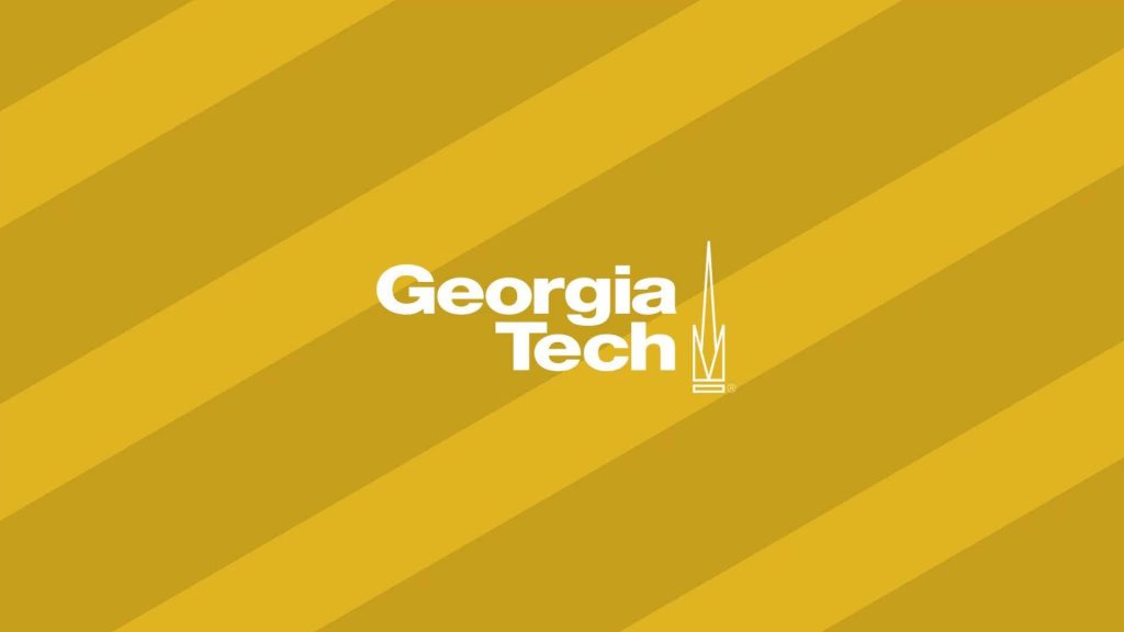 Georgia Tech Yellow Jackets wallpaper with white logo on vibrant yellow and gold diagonal stripes