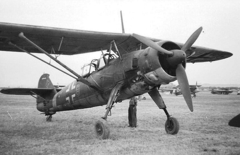 Black and White WWII German Fighter Aircraft Wallpaper Background