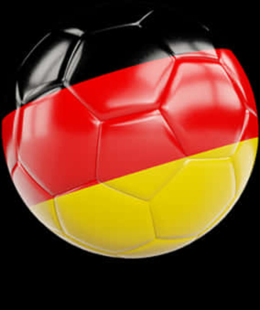 Germany Flag Soccer Ball Wallpaper: Black Background Design