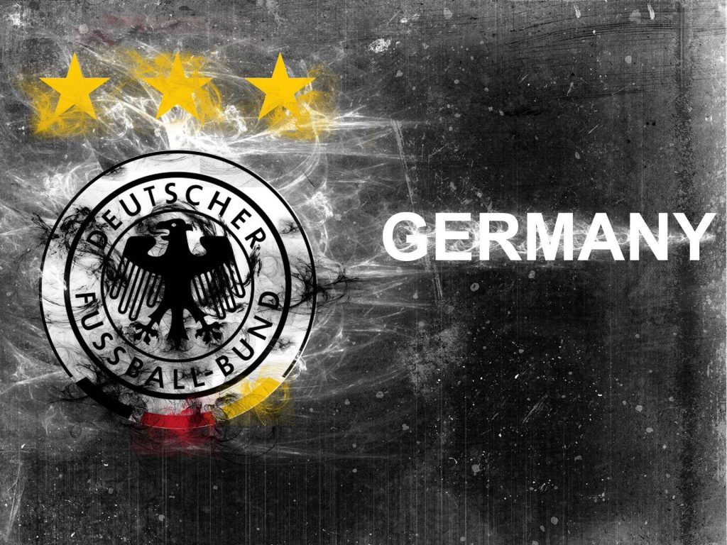 Germany National Football Team wallpaper with smoke DFB crest three gold stars and bold text