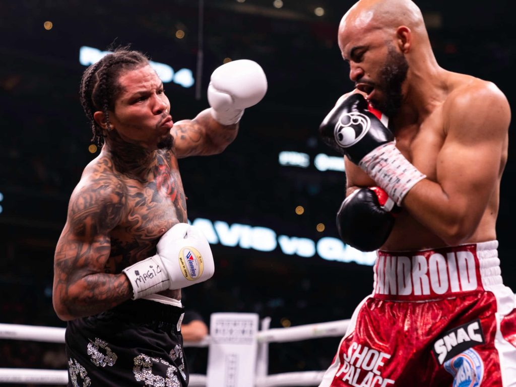 Gervonta Tank Davis vs Hector Luis Garcia intense boxing match HD wallpaper background fans