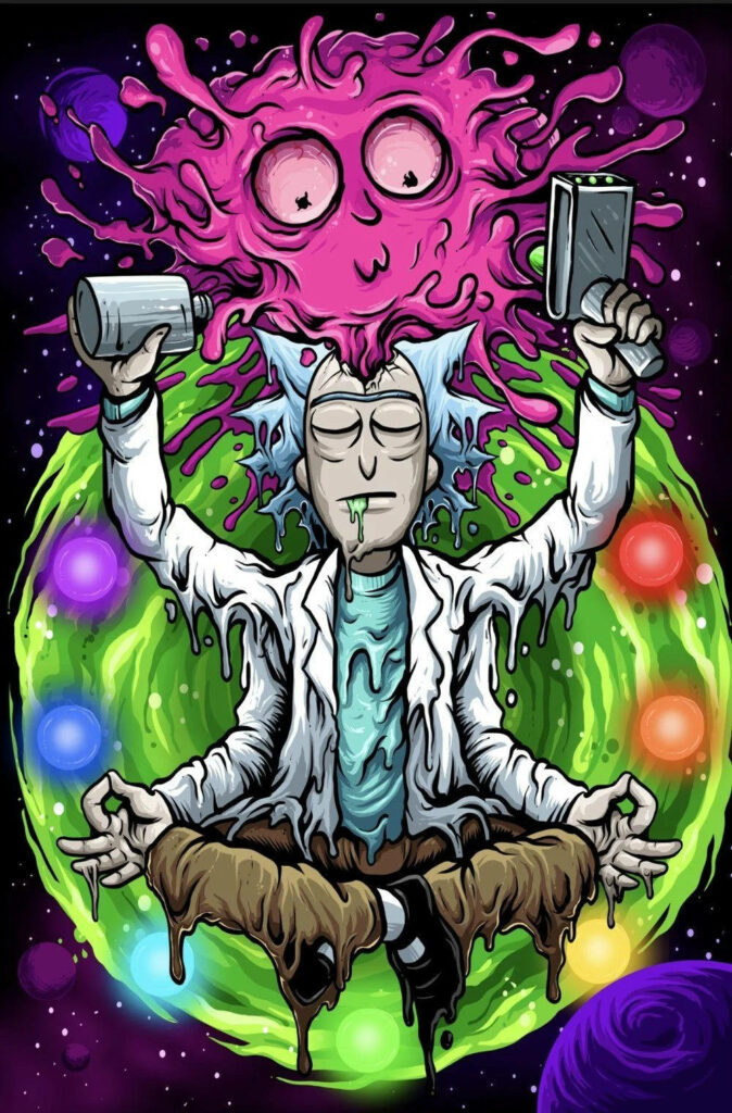 Embark on a Journey through the Cosmos with R&M Weed: Unleash Your Inner Interdimensional Explorer with Rick and Morty's Latest Cannabis Creation Wallpaper