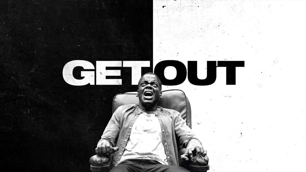 Daniel Kaluuya as Chris screaming in hypnotic Sunken Place Get Out horror wallpaper background