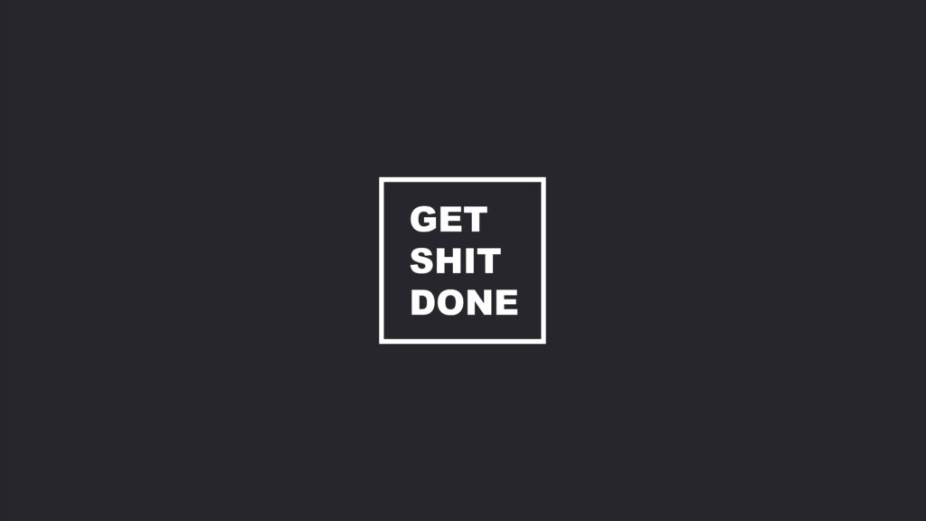 Inspiring Words: Bold Typography Encouraging Action on a Sleek Black Canvas Wallpaper