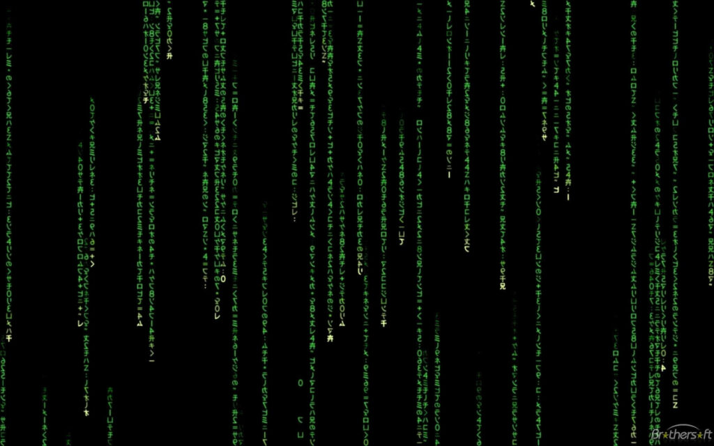 Neon Green Matrix: A Futuristic Japanese Wallpaper of Code and Style