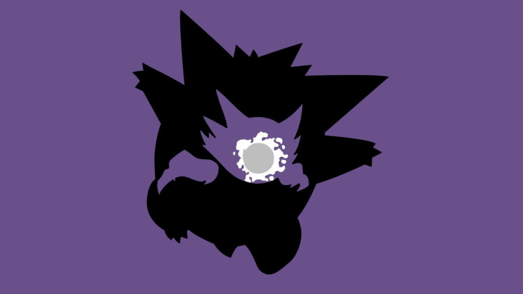 Evolutionary Elegance: Gengar's Ghastly Minimalism - HD Pokémon Wallpaper