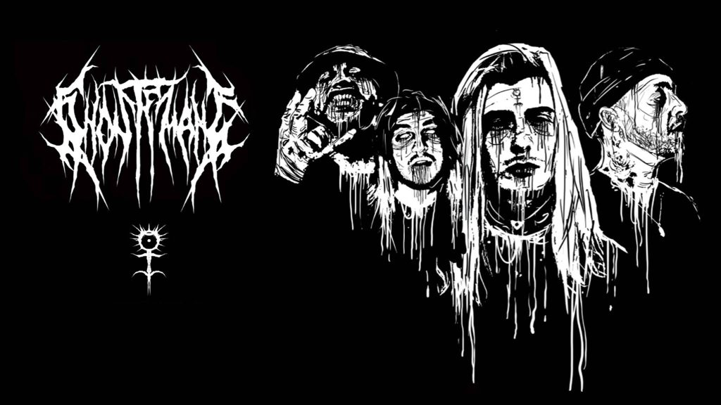 Ghostemane digital ink art wallpaper black white logo artist crew edgy underground style background