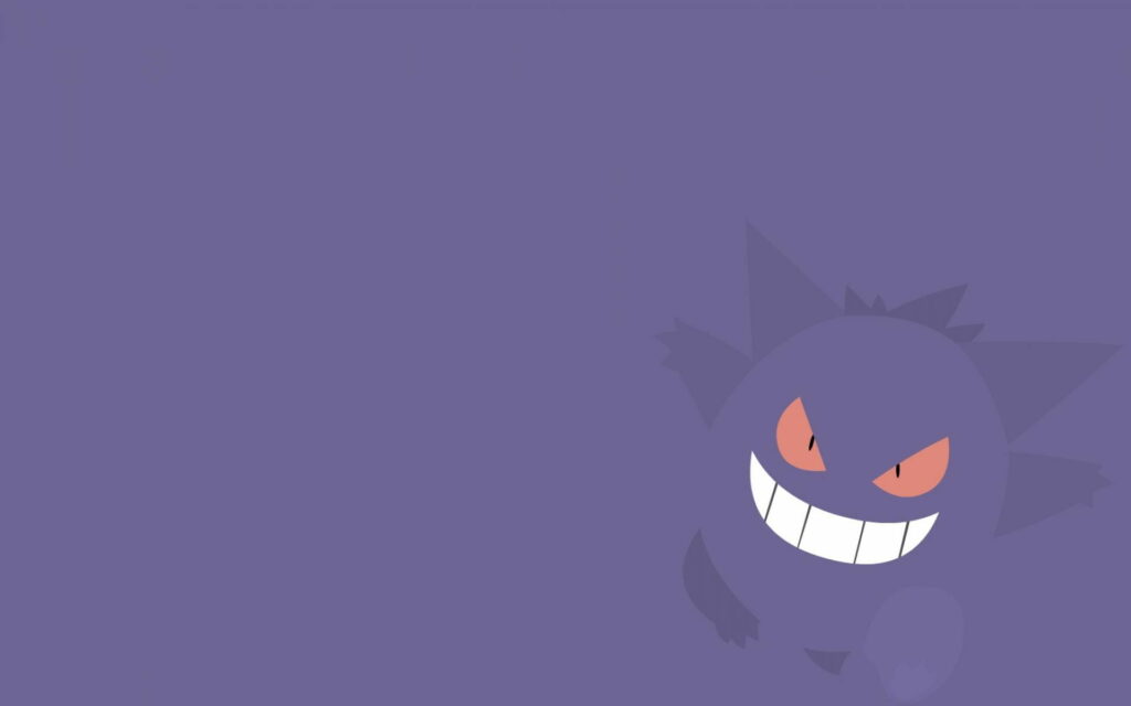 Simplistic Elegance: A Minimalist HD Wallpaper Featuring the Ghostly Pokemon, Gengar