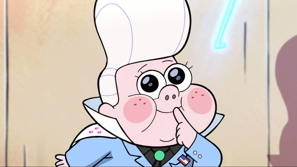 Gideon Gleeful Gravity Falls wallpaper with giant white pompadour and playful secretive pose