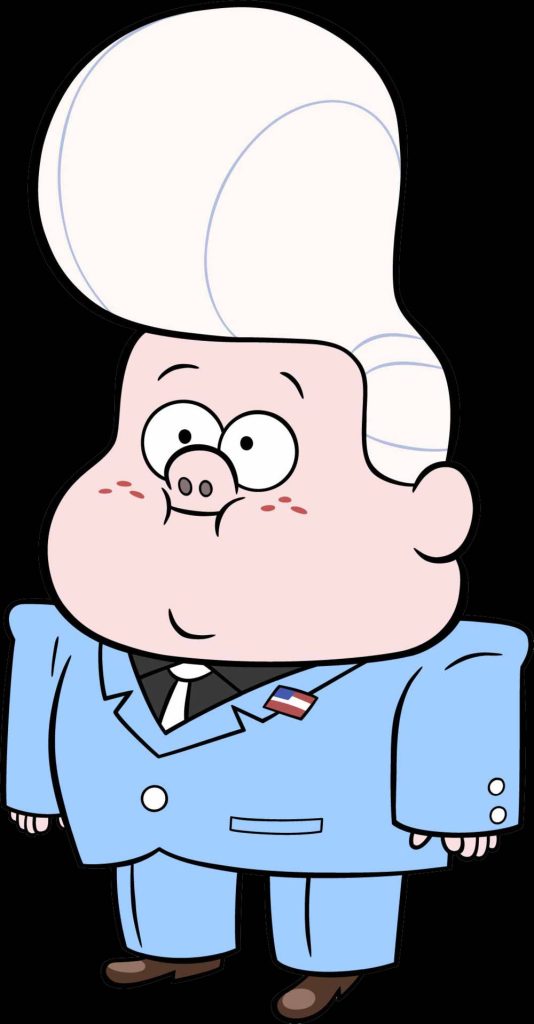 Gideon Gleeful Gravity Falls wallpaper vector with oversized white pompadour and blue suit on black