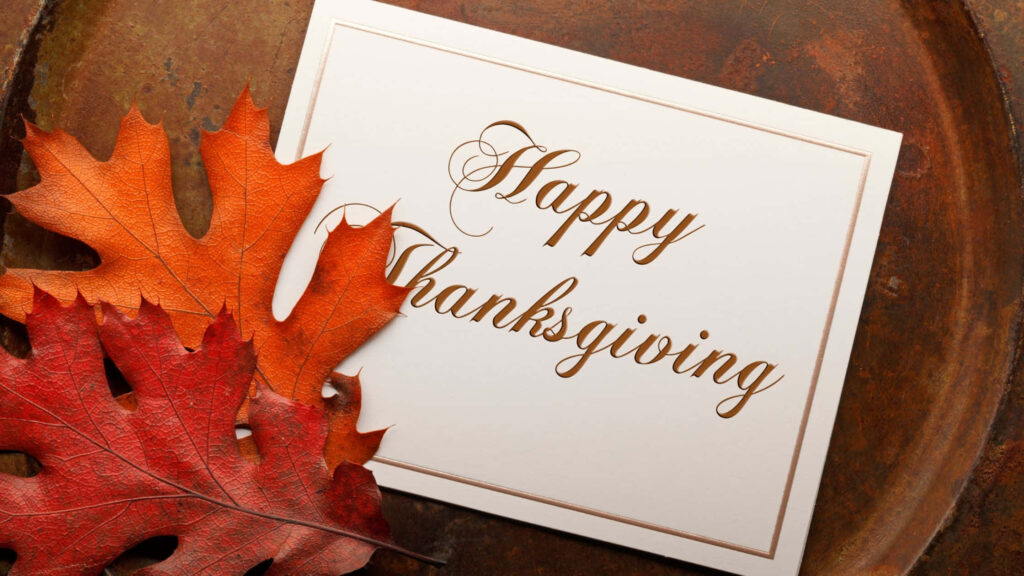 Give Thanks: A Festive Desktop Wallpaper of a Thanksgiving Card Background