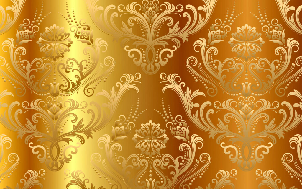 Gleaming Elegance: The Allure of Intricate Metallic Gold Wallpaper