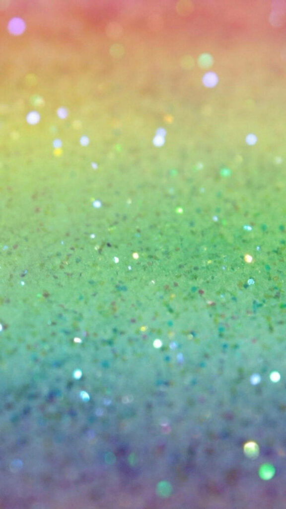 Glistening Gems: Captivating Iridescent Glitter Sparkles on Rainbow iPhone Background Wallpaper