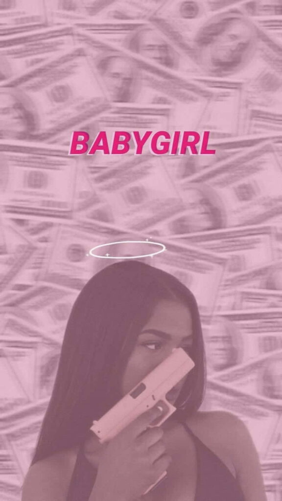 Badass Influencer Flaunting her Pink Pistol and Cash! Wallpaper