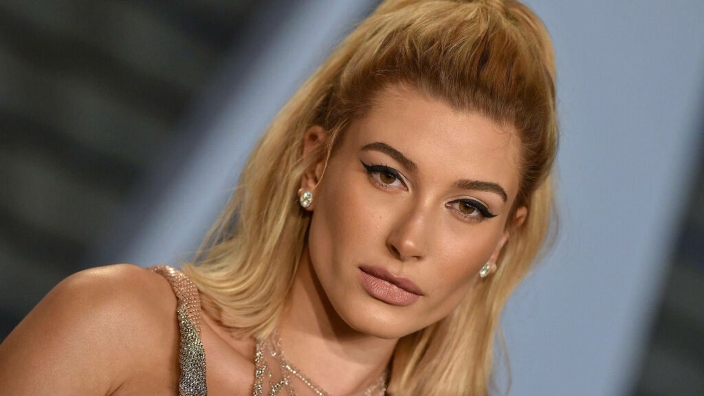 Glamorous Hailey Bieber Wallpaper from 2018 Vanity Fair Party