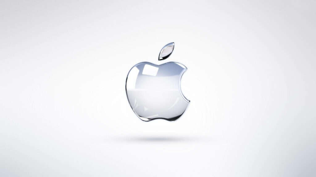 Gleaming Glass Logo: Minimalist Apple 4k Ultra HD Wallpaper