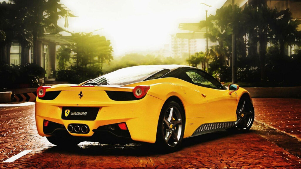 Ferrari Fever: The Hot and Elegant Yellow 1920x1080 Ferrari 458 Wallpaper