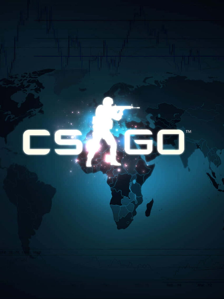 Counter-Strike Global Offensive Logo Shining amidst Blue Transparent Background Wallpaper