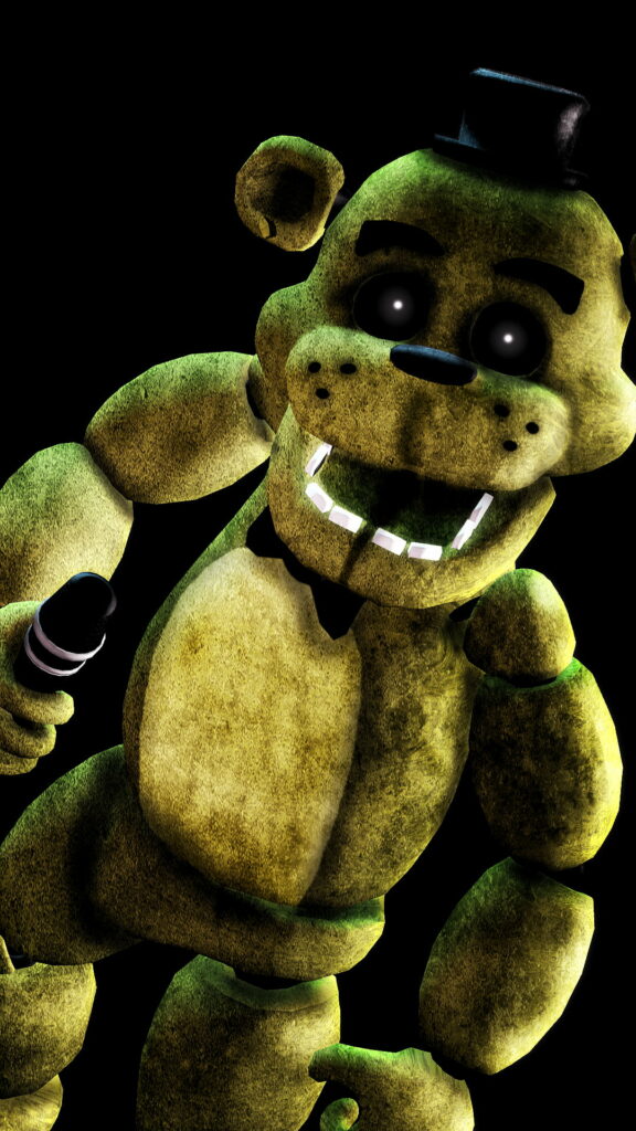 Golden Freddy's Eerie Fazbear Frights: A Haunting HD Wallpaper for Five Nights at Freddy's Fans