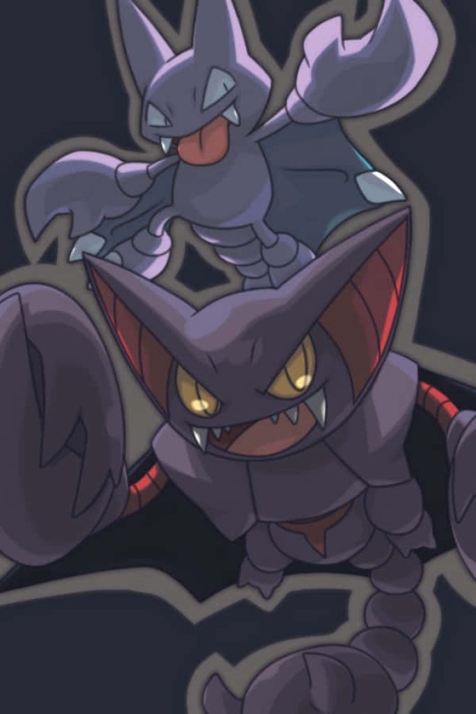 Gligar and Gliscor dynamic digital artwork dark background Ground Flying type Pokémon wallpaper