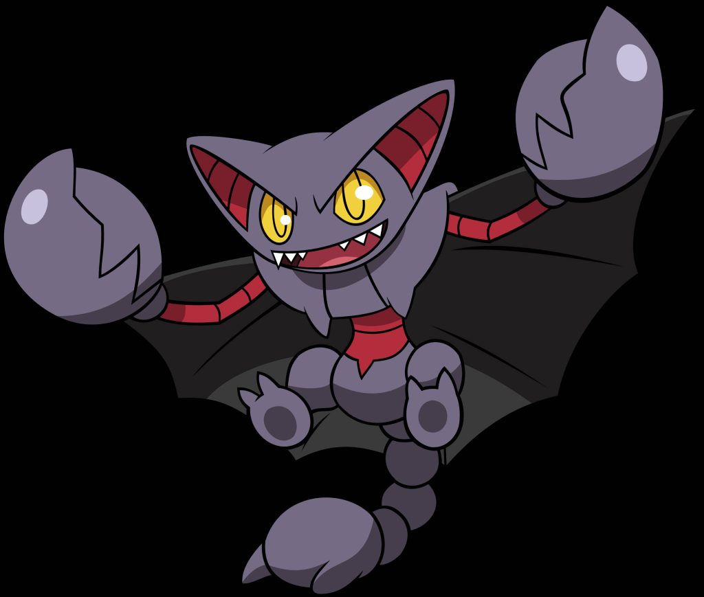Gliscor digital art wallpaper showing purple scorpion-bat Pokémon with wings spread wide