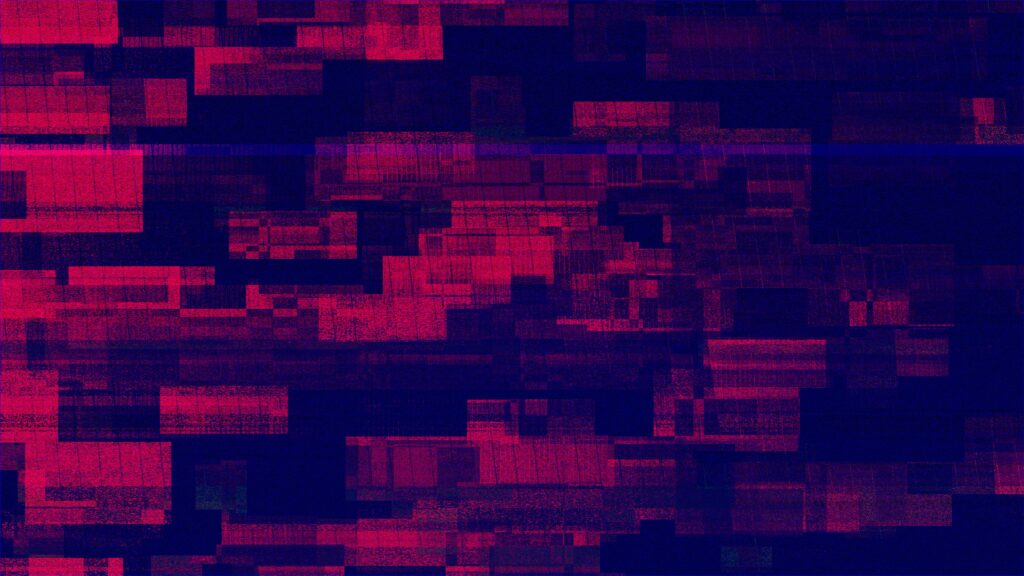 Vibrant Glitch Art Wallpaper: Red & Blue Pixel Design, 4096x2304