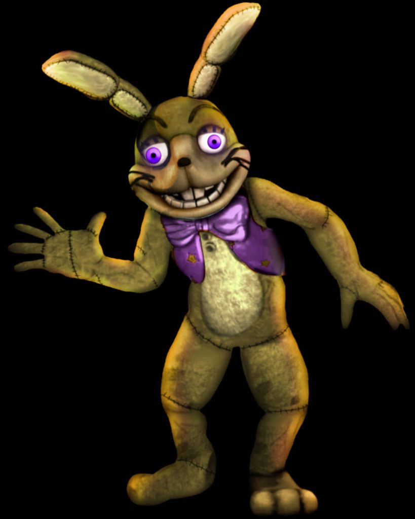 Five Nights at Freddy's Glitchtrap wallpaper eerie rabbit purple vest glowing violet eyes CGI render