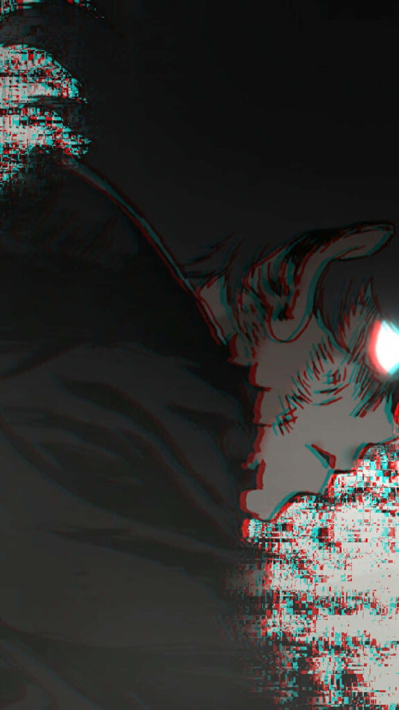 Intense Dark Glitchy Mob Psycho 100 Wallpaper - Anime Aesthetic Background