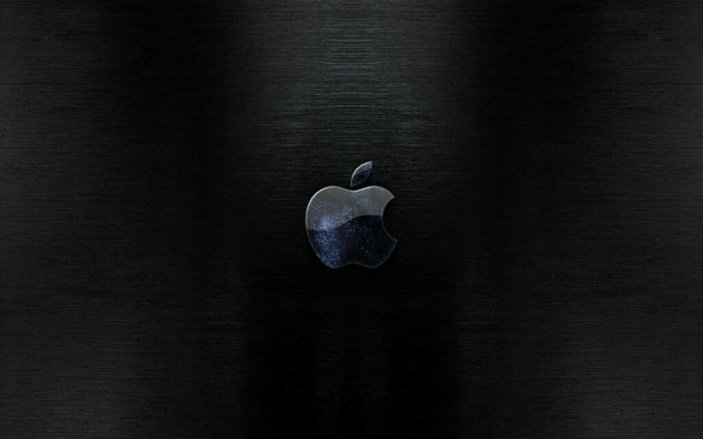 Sparkling Elegance: Glittering Apple Logo Shines on Abstract Textured Background Wallpaper