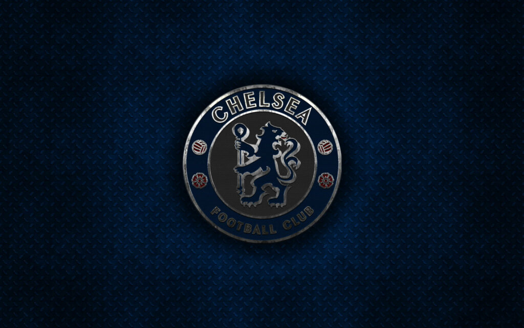 Blue Steel: Epic Metallic Chelsea Logo Wallpaper