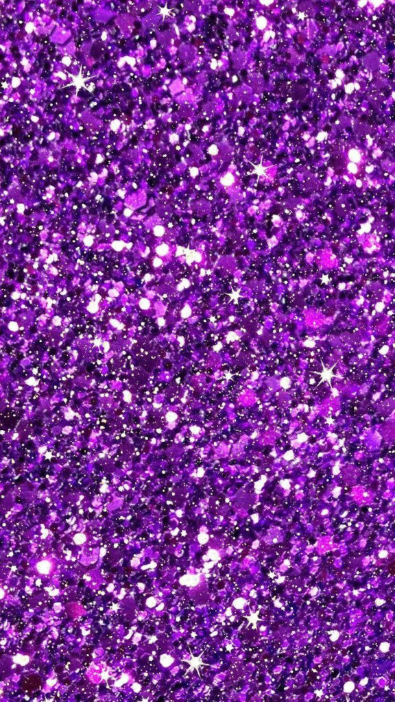 Purple Glitter Delight: A Vibrant iPhone Background Covered in Sparkles Wallpaper