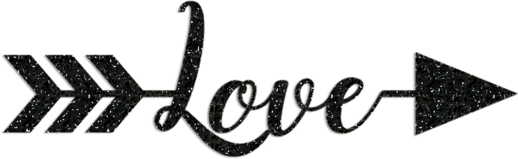 Glittery Black Love Arrow Wallpaper on White Background