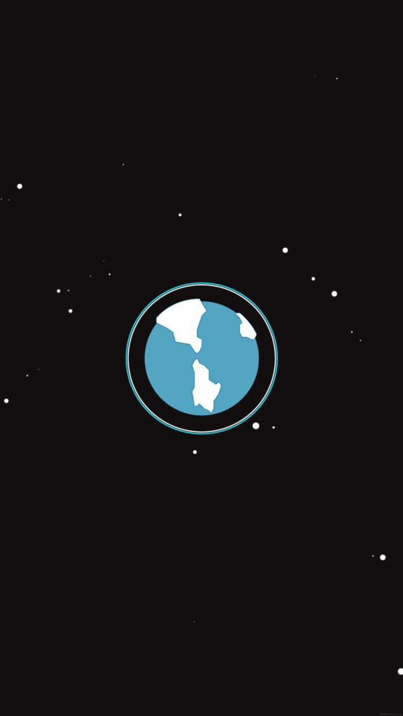 Earth Doodle Delight: A Minimalistic iPhone Wallpaper