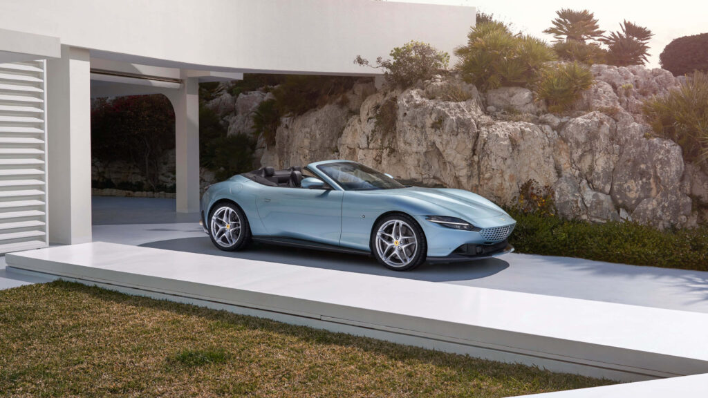 The Exquisite Ferrari Roma: A Captivating Portrait of Automotive Opulence Wallpaper