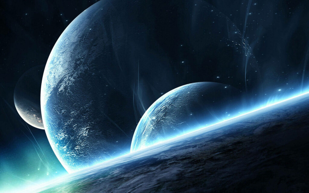 Galactic Splendor: Windows 10 HD Background Showcasing the Enchanting Planetary Array Wallpaper