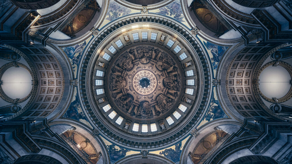 Exquisite 4D Ultra HD Background Art: The Mesmerizing St. Peter's Ceiling Wallpaper
