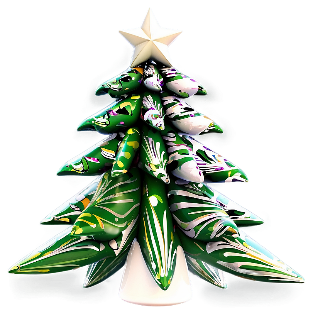 Glossy Artistic Christmas Tree Wallpaper with Colorful Patterns