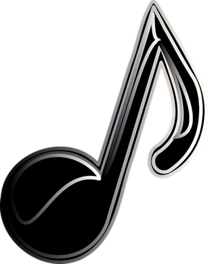 Glossy Black Musical Note Wallpaper - Sleek Abstract Design