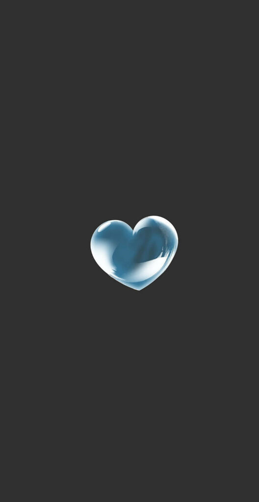 Elegant Blue Heart Wallpaper: Minimalistic Digital Art on Dark Background