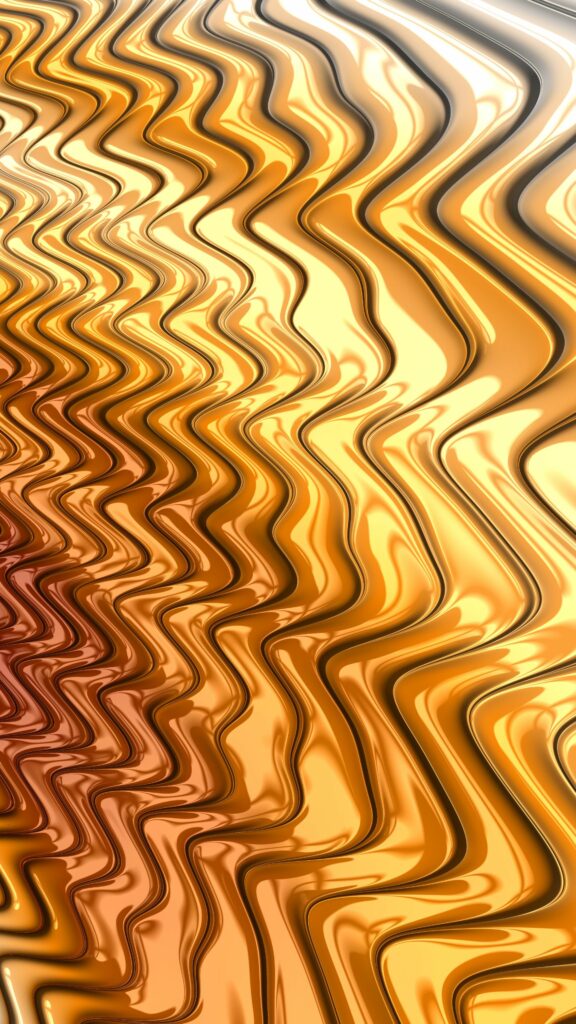 Mesmerizing Gold Wavy Pattern Wallpaper - Glossy Metallic Depth