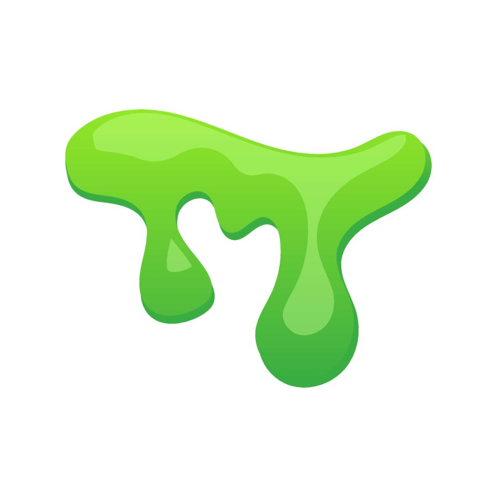 Glossy green slime drip vibrant digital illustration smooth cartoon abstract liquid texture background Wallpaper