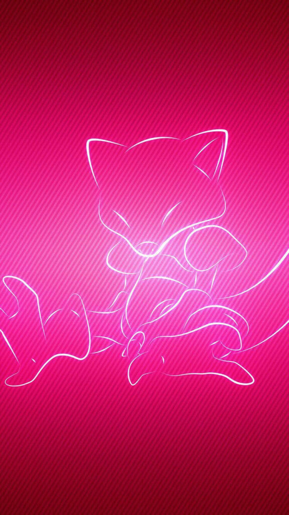 Glowing Abra outline on vibrant red Pokemon Red inspired wallpaper background for fans
