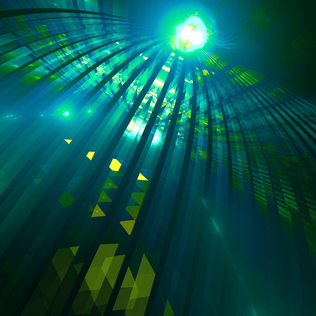 Geometric Abstract Wallpaper: Radiant Rays and Vibrant Colors