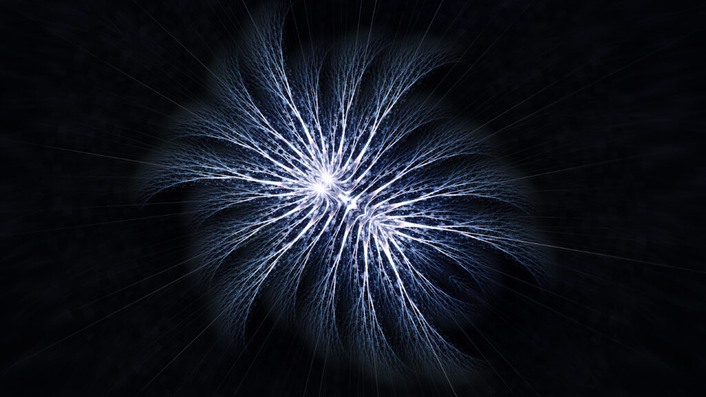 Mesmerizing Abstract Wallpaper: Glowing Tendrils on Dark Background
