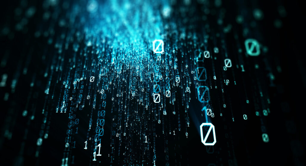 Glowing Binary Rain on a Dark Lock Screen: A Captivating Computer Lock Screen Background Wallpaper