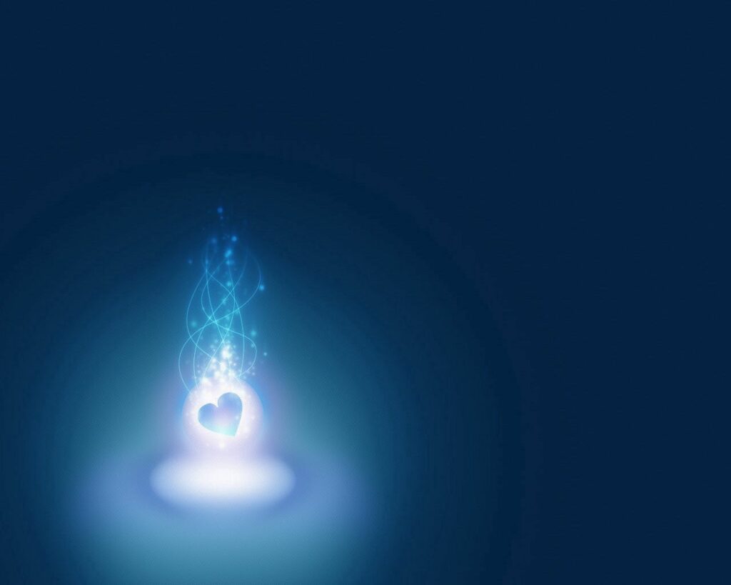 Glowing Blue Heart Abstract Wallpaper - Ethereal Dark Background