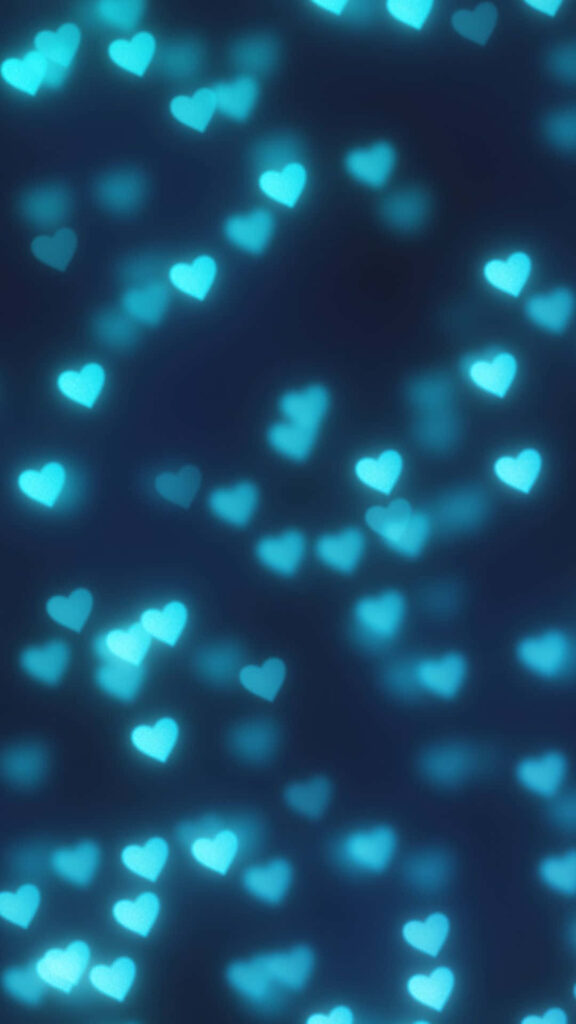 Vibrant Blue Heart Wallpaper - Dreamy Dark Background Design