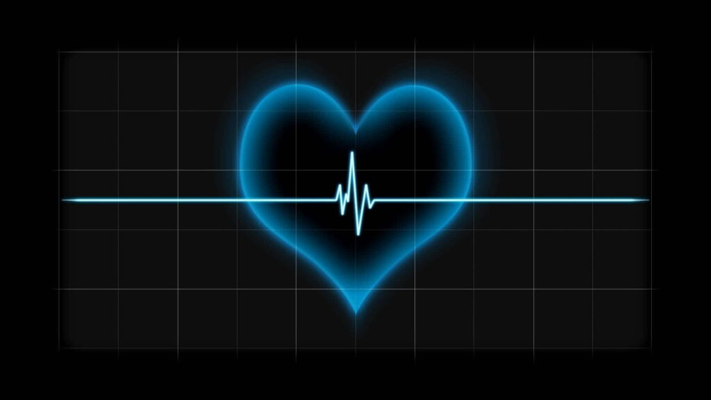 Mesmerizing Blue Heart Pulse Wallpaper: Love & Serenity Design